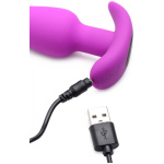 21x Silicone Butt Plug With Remote - Purple