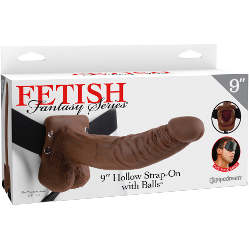 Fetish Fantasy Series 9-Inch Hollow Strap-on With Balls - Brown