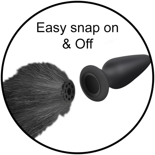 Interchangeable Black and White Fox Tail