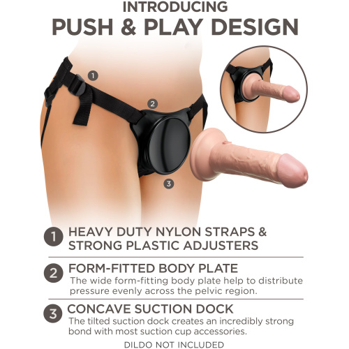 King Cock Elite Beginner's Body Dock Strap-on Harness - Black