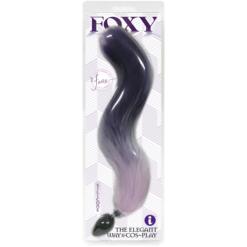 Foxy Fox Tail Silicone Butt Plug - Purple Gradient