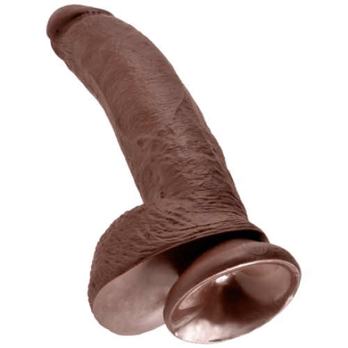 King Cock 9-Inch Cock With Balls - Brown