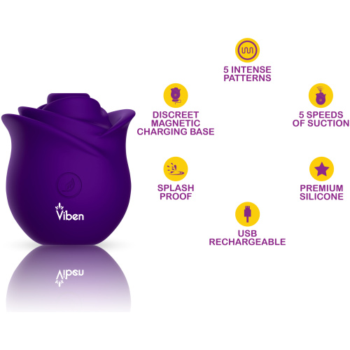 Zen Rose - Violet - Handheld Rose Clitoral and Nipple Stimulator