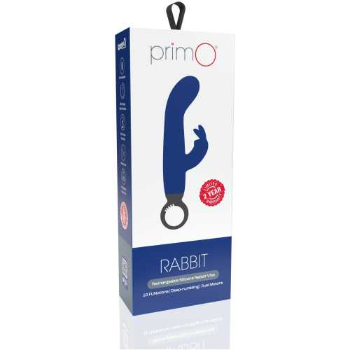 Primo Rabbit Rechargeable Vibrator - Blueberry