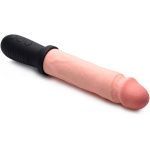 8x Auto Pounder Vibrating and Thrusting Dildo With Handle - Flesh