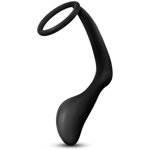 Anal Adventures - Platinum - Cock Ring Plug - Black