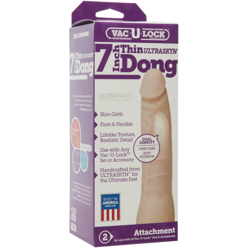 Vac-U-Lock 7-Inch Ultraskyn Thin Dong - Vanilla