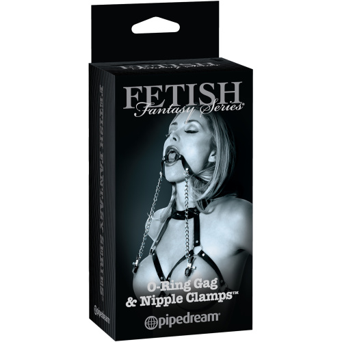 Fetish Fantasy Series Limited Edition O-Ring Gag and Nipple Clamps - Black