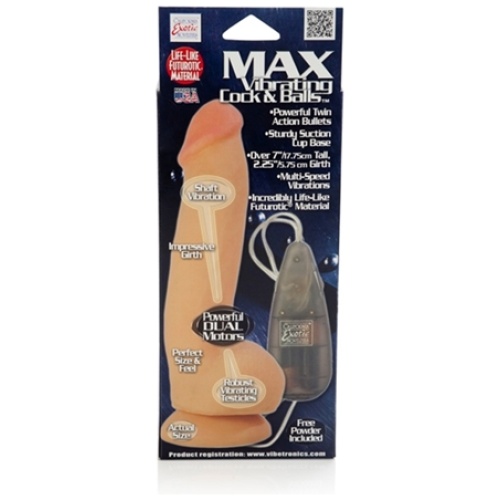 Max Vibrating Cock and Balls - Natural