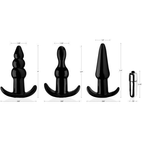 Thrill Trio Anal Plug Set - Black