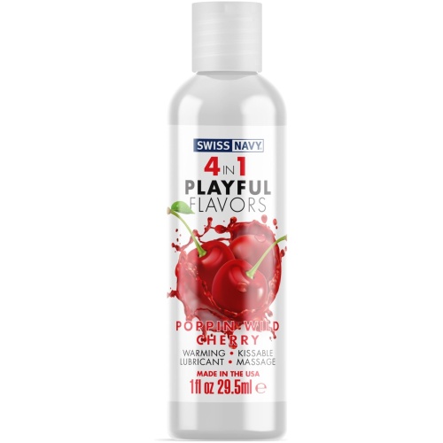 Swiss Navy 4-in-1 Playful Flavors - Pop'n Wild Cherry - 1 Fl. Oz.
