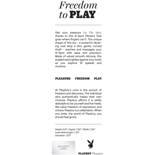 Playboy Pleasure - on the Spot - G-Spot Vibrator - Deep Teal