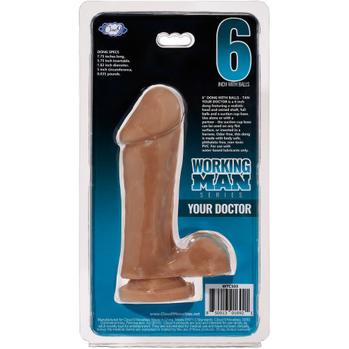 Cloud 9 Working Man 6 Inch With Balls - Your Doctor - Tan