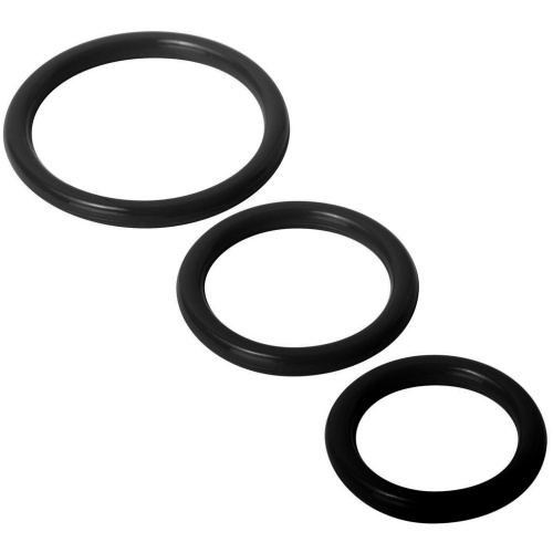 Trinity Silicone Cock Rings - Black