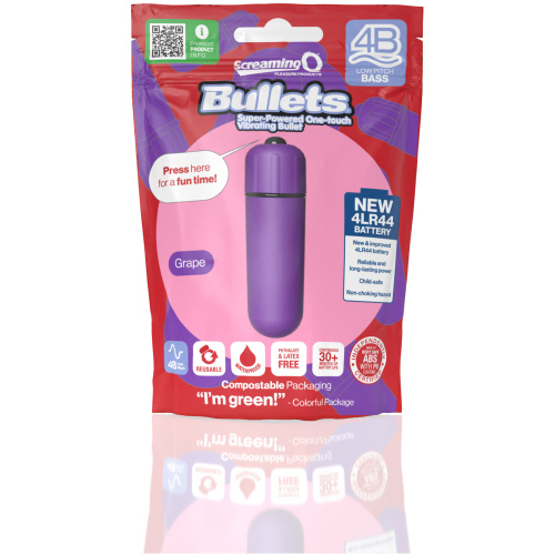 Screaming O 4b - Bullet - Super Powered One Touch Vibrating Bullet - Grape