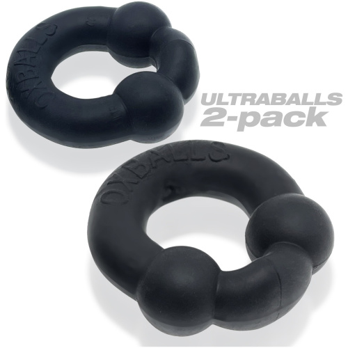 Ultraballs 2- Piece Cockring Set - Night Black