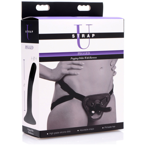 Pegged - Pegging Dildo With Harness - Black