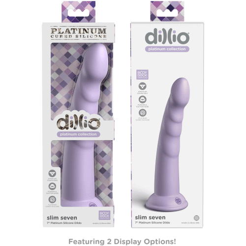 Dillio Platinum - Slim Seven 7 Inch Dildo - Purple