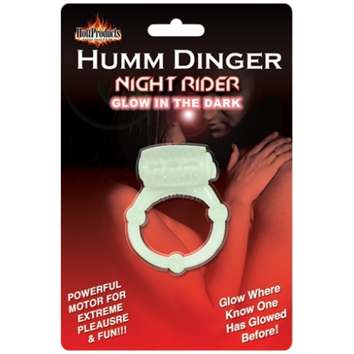 Humm Dinger Night Rider Glow-in-the-Dark Vibrating Penis Ring - Each