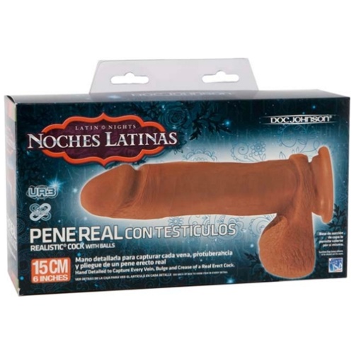 Noches Latinas Ultraskyn Pene Real Con Testiculos  - 6 Inch