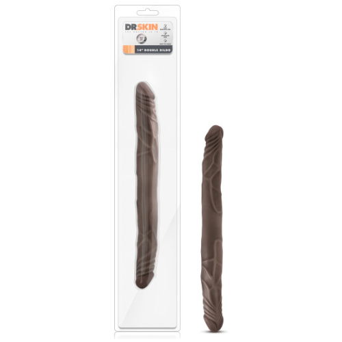 Dr. Skin - 14 Inch Double Dildo - Chocolate