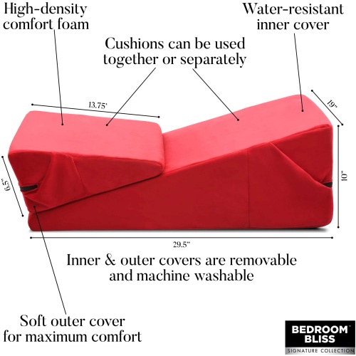 Love Cushion Set Foam Wedge Pillow Set - Red