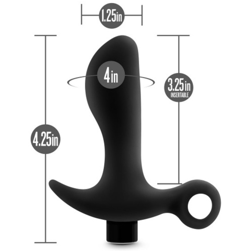 Anal Adventures - Platinum - Silicone Vibrating Prostate Massager 01 - Black