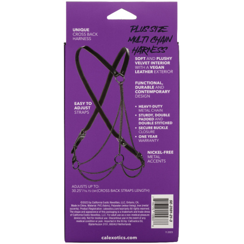 Euphoria Collection Plus Size Multi Chain Harness - Black
