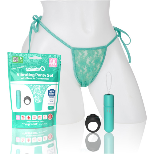 Screaming O 4t - Vibrating Panty Set With Remote Control Ring - Kiwi