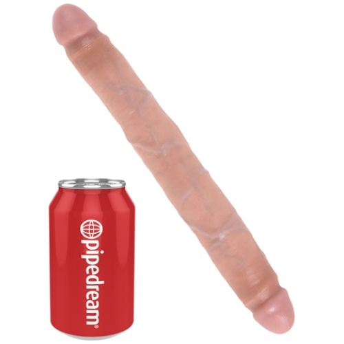 King Cock 12 Inch Slim Double Dildo - Flesh