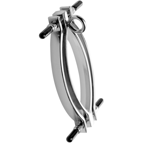 Pussy Tugger Adjustable Pussy Clamp With Leash - Silver
