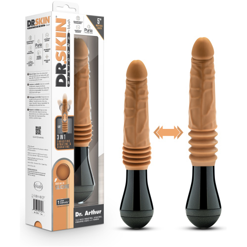 Dr. Skin Silicone - Dr. Arthur - Thrusting Gyrating Vibrating Dildo - Tan