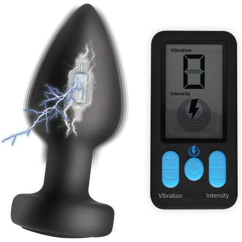 E-Stim and Vibrating Anal Plug - Black