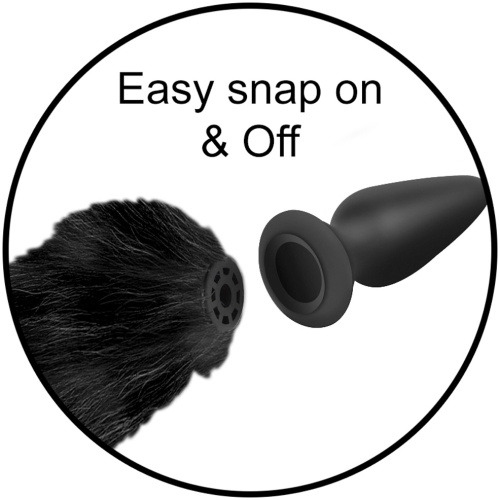 Interchangeable Black Fox Tail