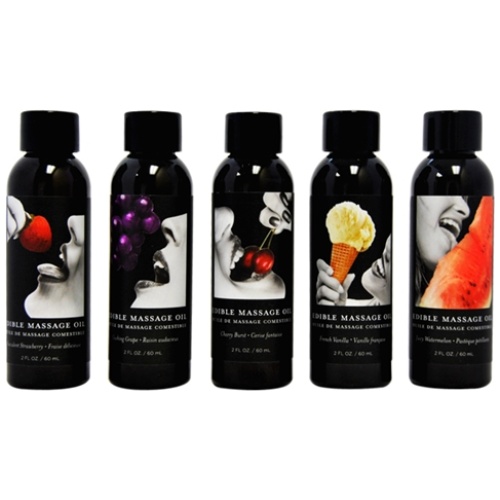 Edible Massage Oil - 25 Count Display - 2 Fl. Oz. Bottles - Assorted Flavors