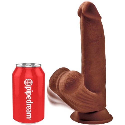 8 Inch Triple Density Cock With Swinging Balls - Brown