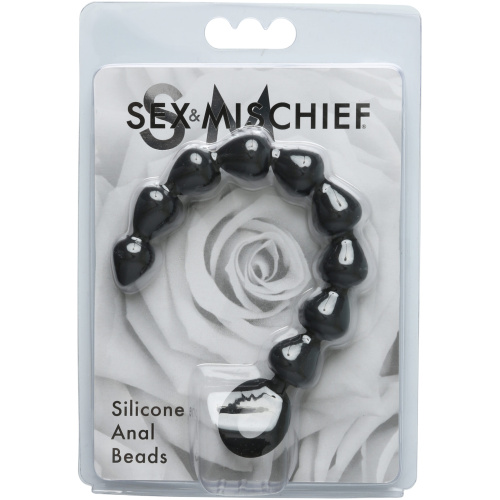 Sex and Mischief Silicone Anal Beads - Black