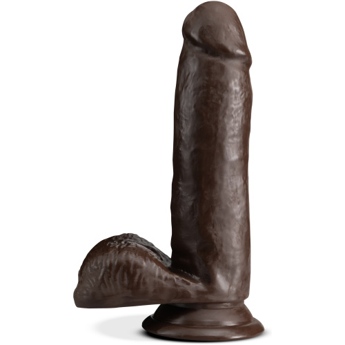 Dr. Skin Plus - 7 Inch Posable Dildo With Balls - Chocolate