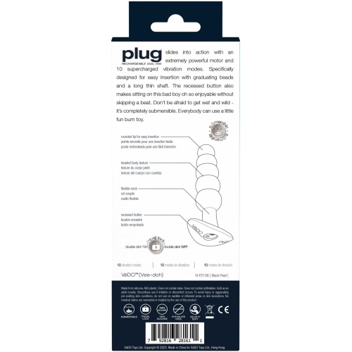 Plug Rechargeable Anal Vibe - Black Pearl