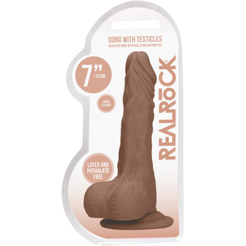 7 Inch Dong With Testicles - Tan