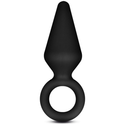 Anal Adventures - Platinum - Silicone Loop Plug - Small - Black