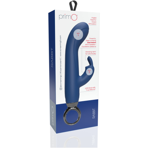 Primo Rabbit Rechargeable Vibrator - Blueberry