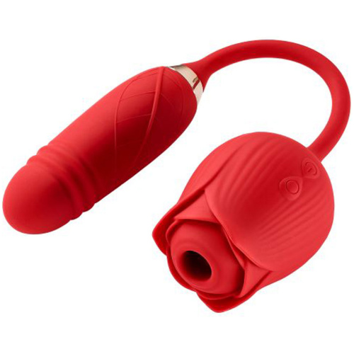 Cloud 9 Rose Plus With Thrusting Pleasure Stem Dual Stimulation - Red