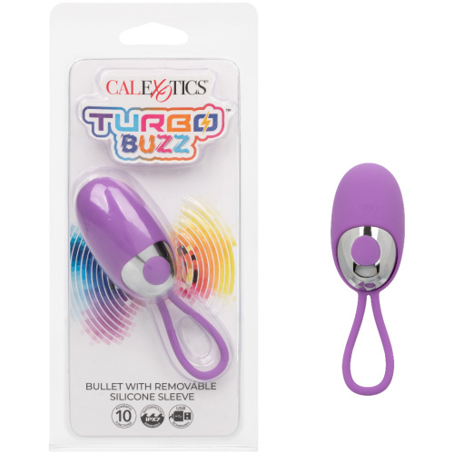 Turbo Buzz Bullet With Removable Silicone Sleeve - Purple