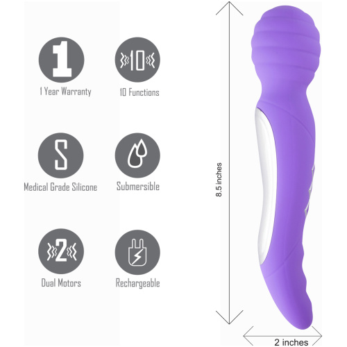 Zoe Twisty Dual Vibrating Pleasure Wand - Purple