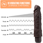 Dr. Skin Silicone - Dr. David - 8 Inch Vibrating  Dildo - Brown