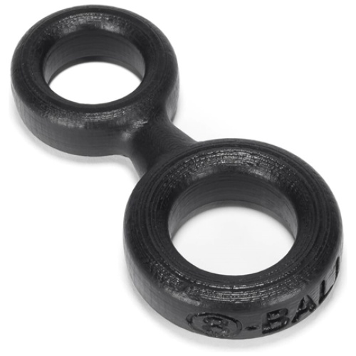 8-Ball Cockring With Attached Ball Ring  Oxballs - Black