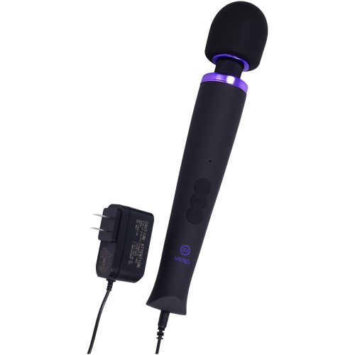Merci - Rechargeable Power Wand - Ultra - Powerful Silicone Wand Massager - Black