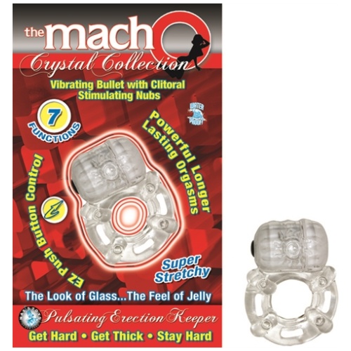 The Macho Crystal Collection Pulsating Erection Keeper - Clear
