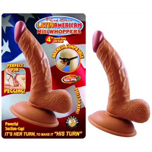 Latin American Mini Whoppers 4-Inch Curved Dong  With Balls - Latin - Latin